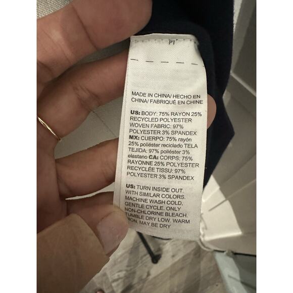 Chicos 1 Scarf Hem Sweater Cardigan Navy Blue Size Medium - Picture 9 of 12